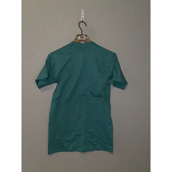 Vintage Hollie Shirt Dollie Green Script Text Tee USA Made VTG 90s Jerzees Small - Picture 7 of 9